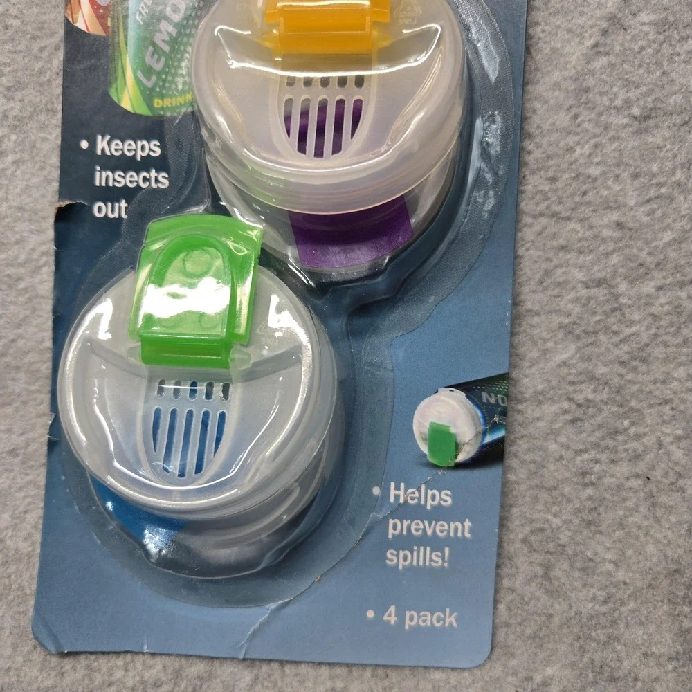 Jokari Can Caps Locking Top 4 Pack‎ Soda Can Covers Spill Proof Keep Bugs Out